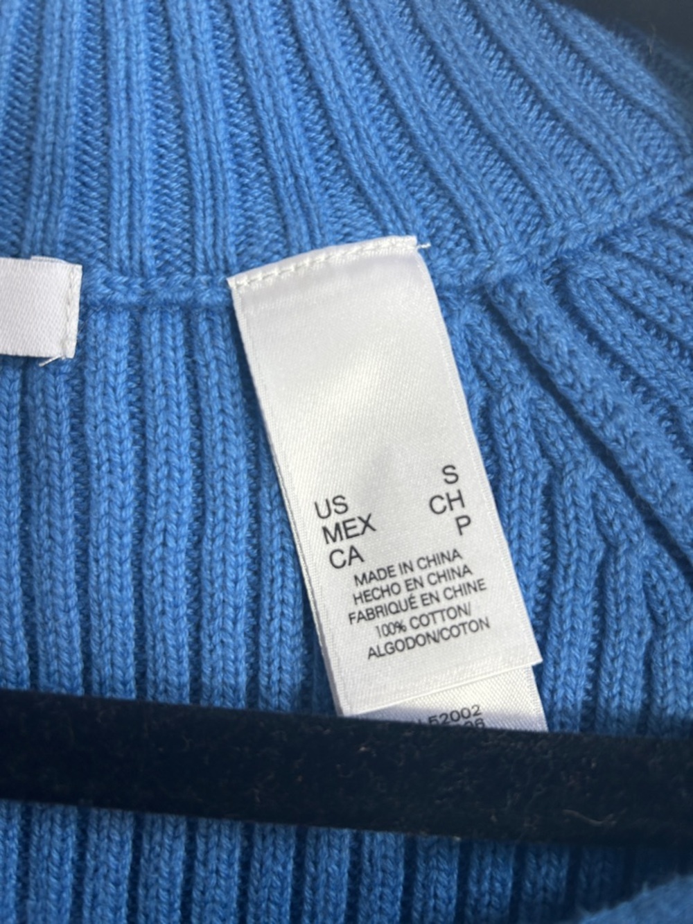 Blue Cable Knit Half-Zip Turtleneck Sweater - Picture 3 of 4